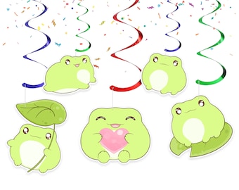 Kawaii Frog Streamers for Birthday or Baby Shower Party Decorations