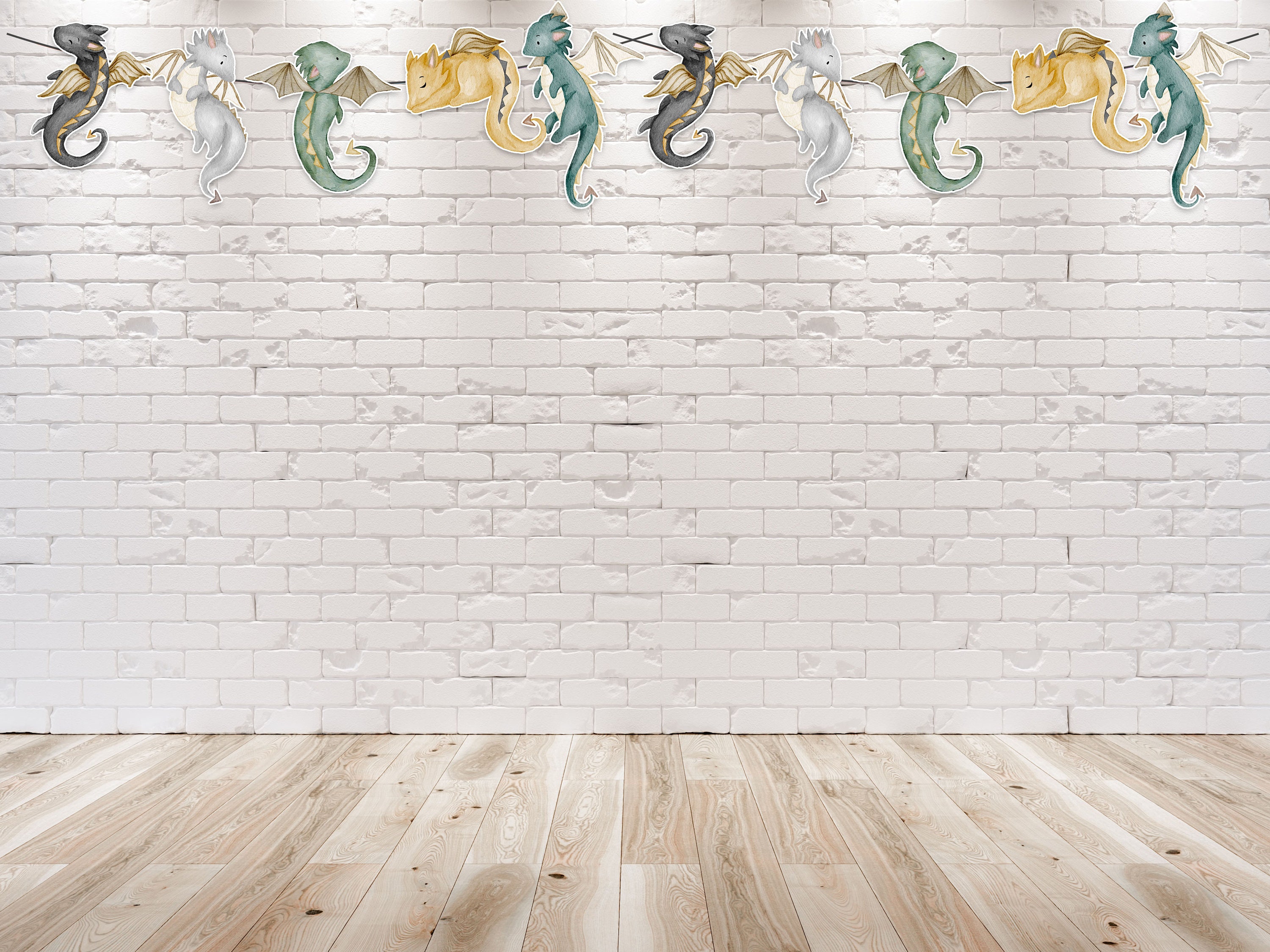 Drachen-Geburtstagsbanner – 3 M Lang, Bunt Bedruckt, Mit „Happy Birthday“ & Drachen-Motiven – Fertig Zum Aufhängen