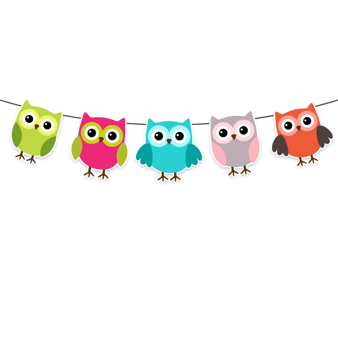 Owl Woodland Animals Birthday Banner Forest Animals Party Etsy