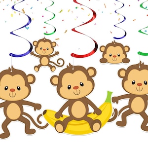 Monkey Streamers - Playful Monkey Party Decorations for a Fun-Filled Celebration!