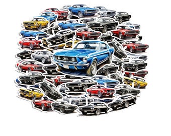 Classic Car Stickers – 20 Pcs Retro Muscle Car Collection