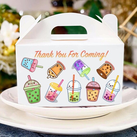 Boba Party Favor Boxes Milk Tea Birthday Party Supplies Etsy