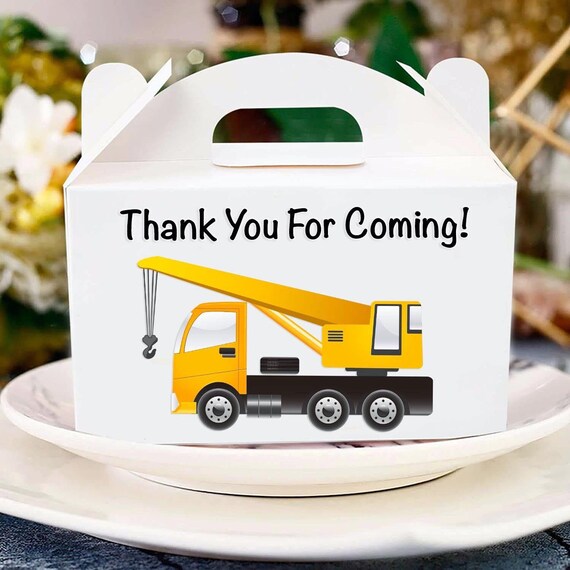Construction Party Favor Boxes Construction Truck Birthday Etsy