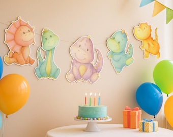 Dino Cardstock Banner - Perfect for Prehistoric-Themed Birthdays & Baby Showers