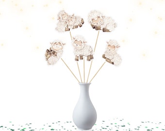 5 stuks grote baby lam 1e verjaardag baby shower centerpieces | Schaapjes Babyshower Tafeldecoratie Schapen Feestartikelen