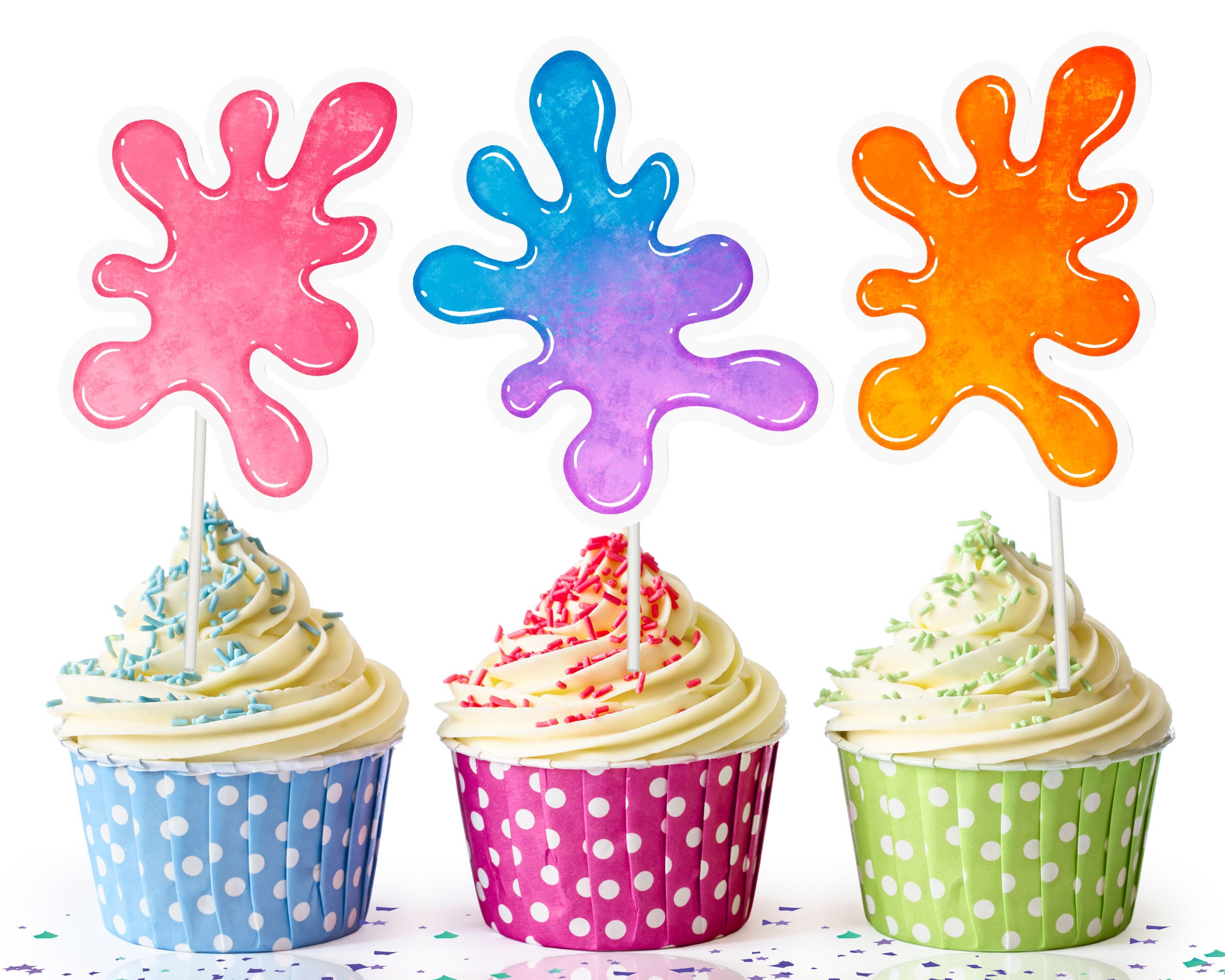 Topper Slime 10 PCS Slime Cupcake Toppers for Kids | Slime Splats Birthday Party ...
