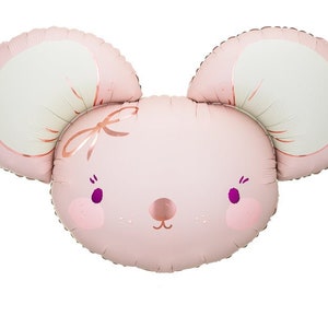 Giant 27" Mouse Face Pastel Balloon - Perfect for Birthday Party & Baby Shower Decor, Large Pastel Mouse Balloon, Kids Party Supplies