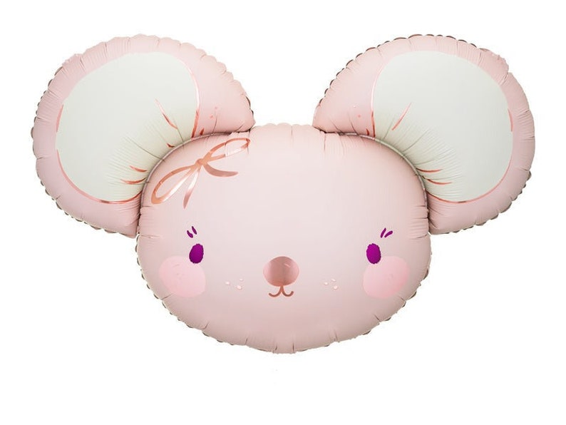Giant 27" Mouse Face Pastel Balloon - Perfect for Birthday Party & Baby Shower Decor, Large Pastel Mouse Balloon, Kids Party Supplies