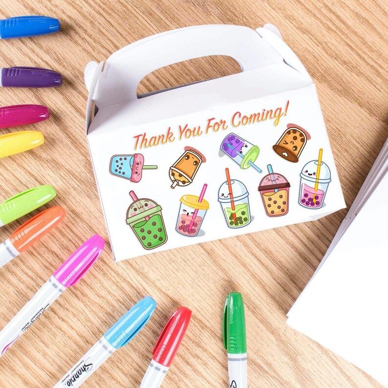 Boba Party Favor Boxes Milk Tea Birthday Party Supplies Etsy Ireland