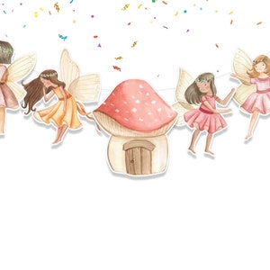 Fairy Birthday Banner Cute Fairies 1st Birthday Party Supplies | Baby Shower Decorations