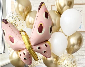 Delicate Butterfly Balloon Set - Perfect for Baby Showers & Birthday Celebrations - Colorful and Whimsical Decor
