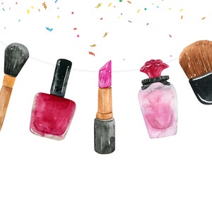 Make up  Birthday Banner Spa , Beauty Party Supplies | Makeup Birthday Decorations for Girls Beauty Theme Party