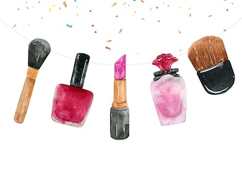 Make up  Birthday Banner Spa , Beauty Party Supplies | Makeup Birthday Decorations for Girls Beauty Theme Party