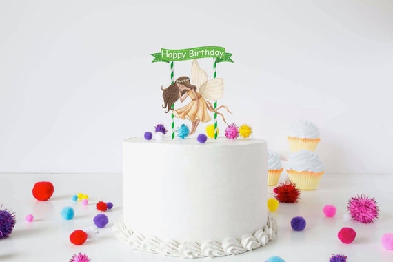 31 Pezzi Decorazione Torte Fata Cake Topper Compleanno Fairy Happy Birthday Cake Topper Decorazioni per Torte Topper di Compleanno Bambina Bambino Baby Shower 