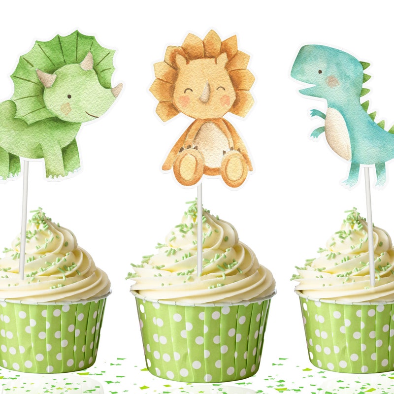 Dinosaur Cupcake Toppers - Etsy