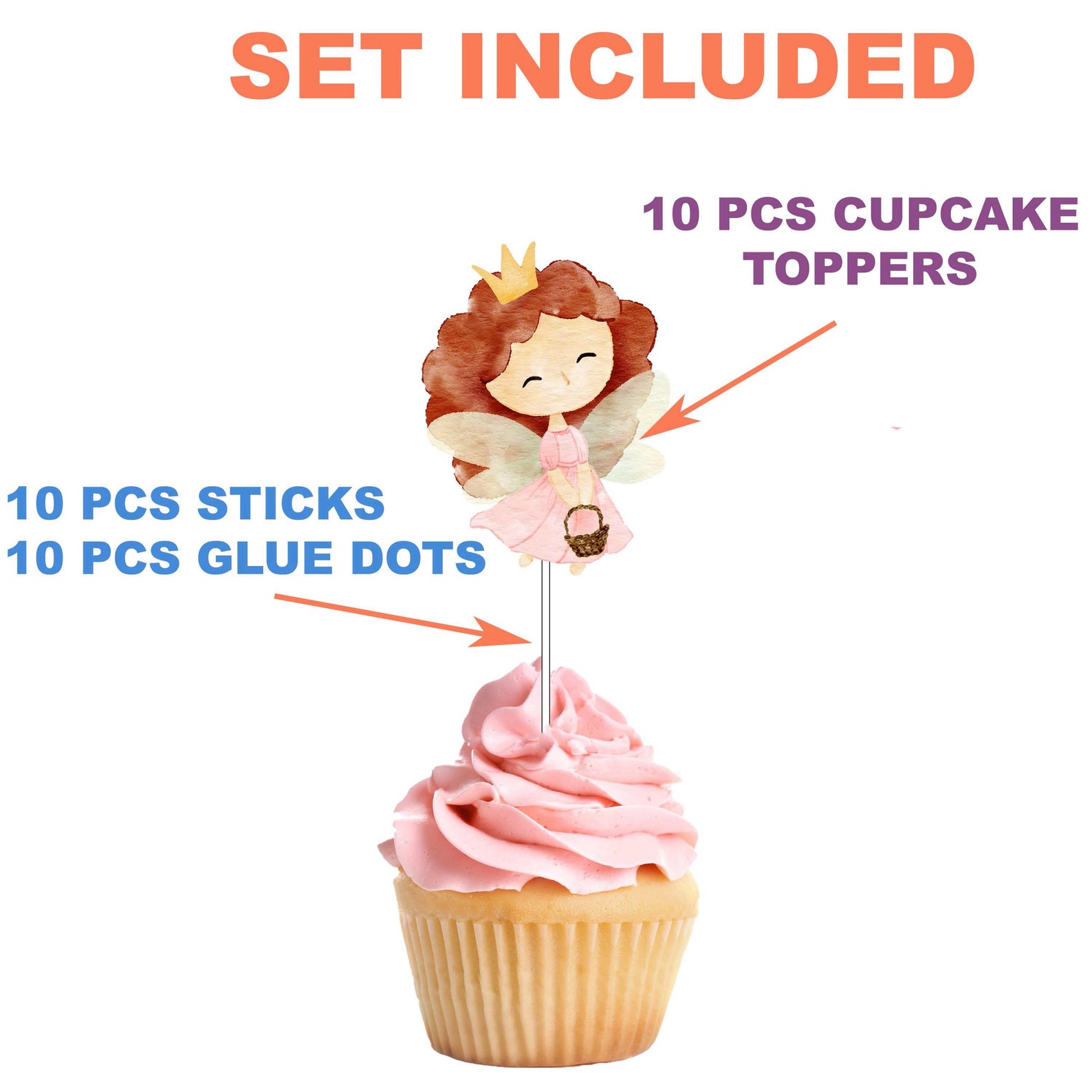 Fairy Cupcake Toppers Garden Theme for Kids Fairies Party Etsy