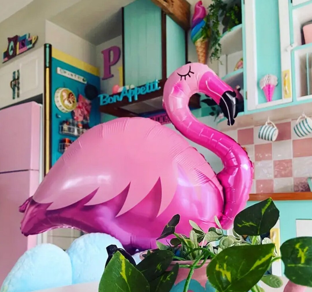 Giant Pink Flamingo Foil Balloon - Tropical Party Decor, Photo Booth ...