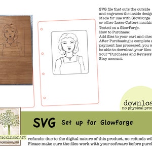 sweet girl book cover - svg glowforge ready for cutting and engraving - girl