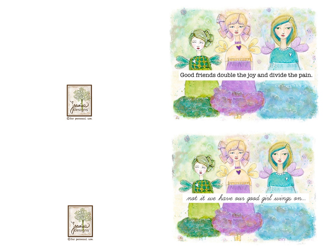 Friend Cards-printable for Cards, Postcards- 300dpi Jpeg, and Pdf Files ...