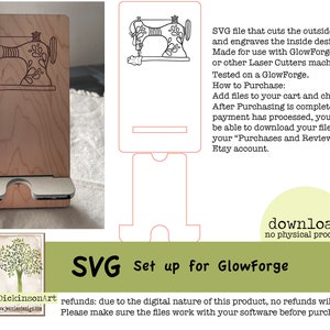 Cell phone holder SVG cut file with  paisley sewing machine engraved - limited commercial license
