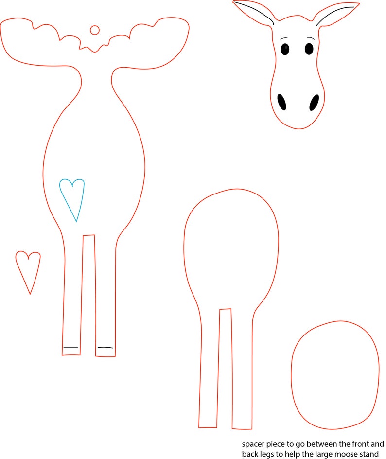 Standing MOOSE Glowforge Ready SVG for Cutting and Engraving. Large and ...