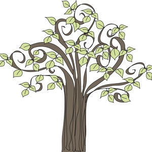 Spring Tree Design - 300dpi jpeg, svg, png, dxf - digital download