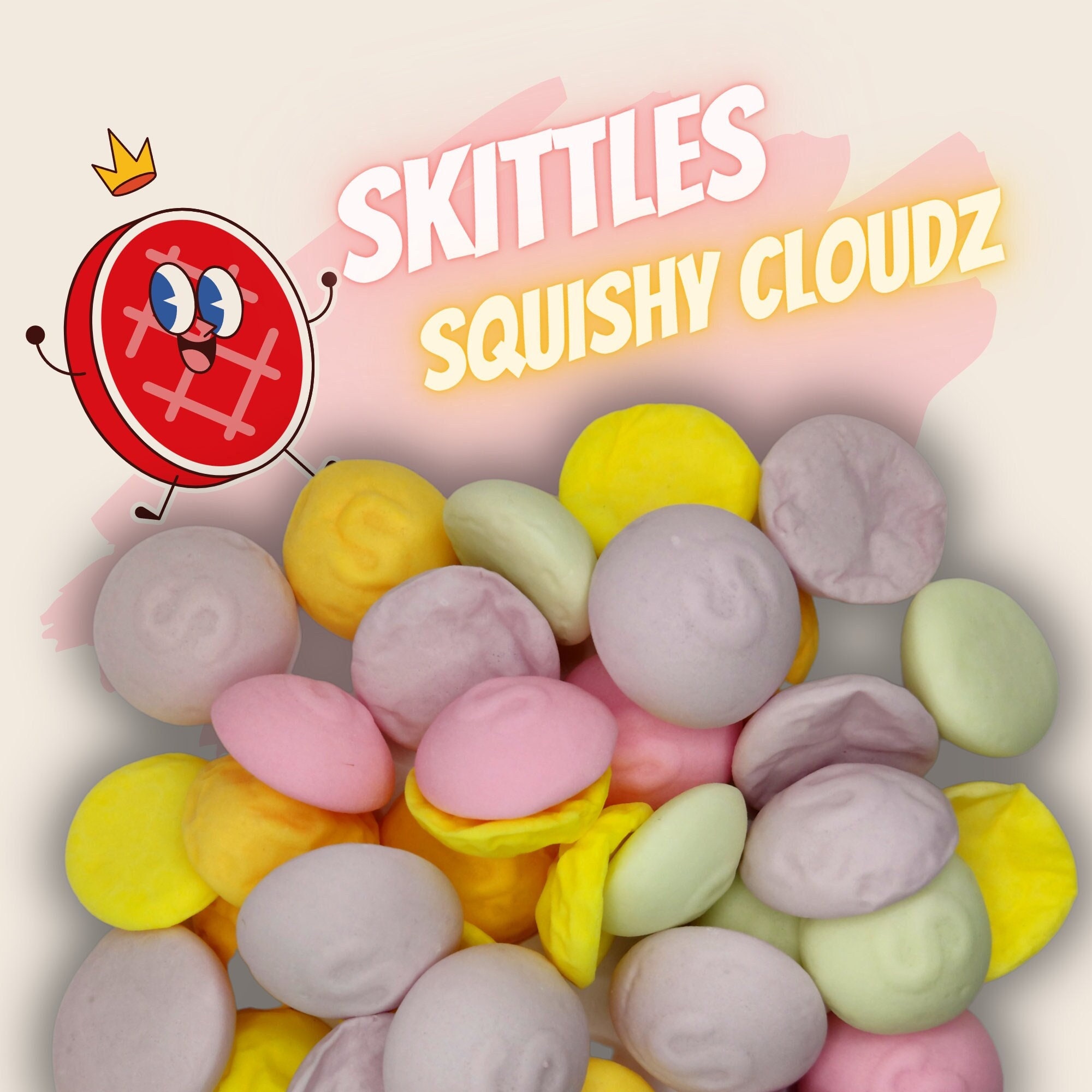 Freeze Dried Skittles Squishy Clouds Fruits Crunchy Etsy UK