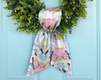 Laura Park Fabric Wreath Sash: Martini Olives - Preppy Door Decor
