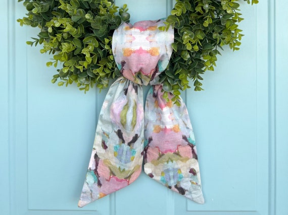 Laura Park Fabric Wreath Sash: Martini Olives - Preppy Door Decor