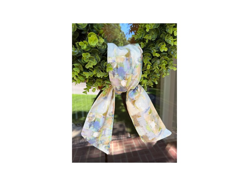 Laura Park Sea Glass Fabric Wreath Sash: Preppy Southern Decor image 2