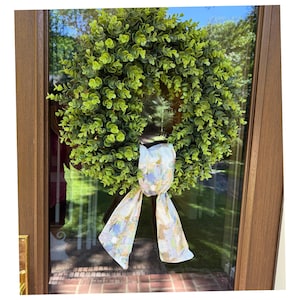 Laura Park Sea Glass Fabric Wreath Sash: Preppy Southern Decor image 1