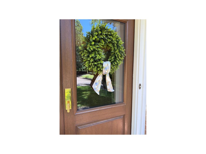 Laura Park Sea Glass Fabric Wreath Sash: Preppy Southern Decor image 4