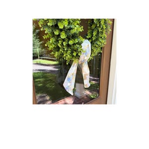 Laura Park Sea Glass Fabric Wreath Sash: Preppy Southern Decor image 5