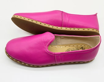 Barefoot Handmade Leather Pink Color Women Shoes,Flexible Shoes | Motherday Gift