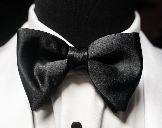 Mens Matt Solid Plain Black Colour Bow Tie
