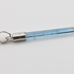 Mooie blauwe transparantie natuurlijke aquamarijn ketting ruwe, ruwe aquamarijn hanger, kristallen sieraden, cadeau voor hem