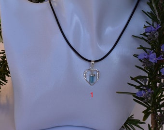 Natural Aquamarine Necklace , Aquamarine necklace Sterling Silver,  Aquamarine Pendant, Heart Pendant , Gift for Her