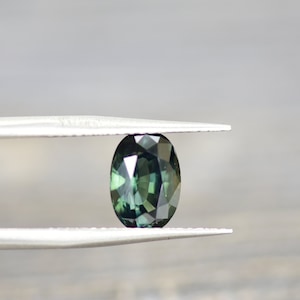 Untreated Flawless Certified I 2.42ct Deep Blue Yellowish Green Teal Sapphire Loose Gemstone INatural Sapphire Green Blue  Oval Cut Sapphire