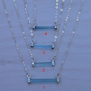 Top kwaliteit ruwe aquamarijn ketting, aquamarijn ketting voor vrouw, aquamarijn ketting sterling zilver, maart birthstone
