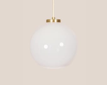 TAJA Vintage Pendant Light * MCM Hanging Light * Handcrafted Glass Lamp * Retro Ceiling Fixture * Yugoslavia * Gold * Brass *