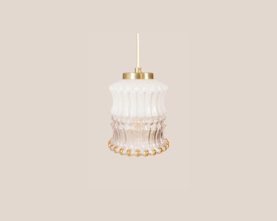 ANGELA Vintage Pendant Light * Handcrafted Glass Lamp * Textured 