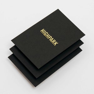 Gold Foil Business Card - One Side Printing - 590 gsm ongestreken zwart papier