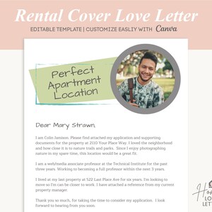 Rental Cover Letter Template Dear Property Manager Letter Etsy
