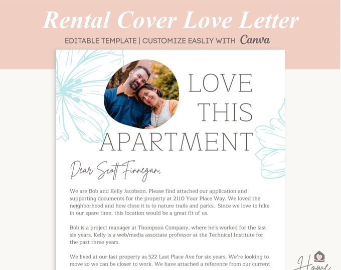 Rental Cover Letter Template, Cute Bohemian Dear Property Manager Letter, Apartment Lease Letter