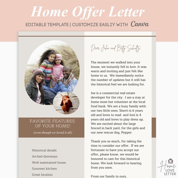 Letter to Seller Home Purchase Letter House Love Letter Etsy