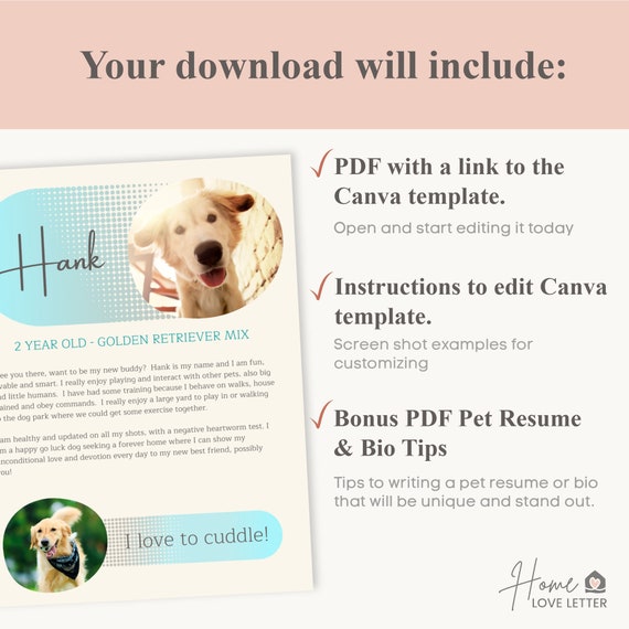 Dog Bio Resume Pet One Pager Rental Pet Profile Foster Cat - Etsy Canada Dog Bio Resume Pet One Pager Rental Pet Profile Foster Cat - Etsy Canada