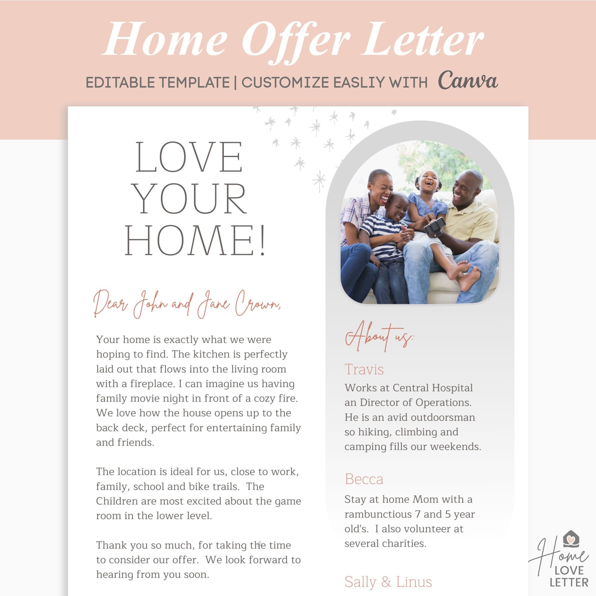 Home Offer Letter Template EDITABLE Letter To Seller Buyer Or Offer 