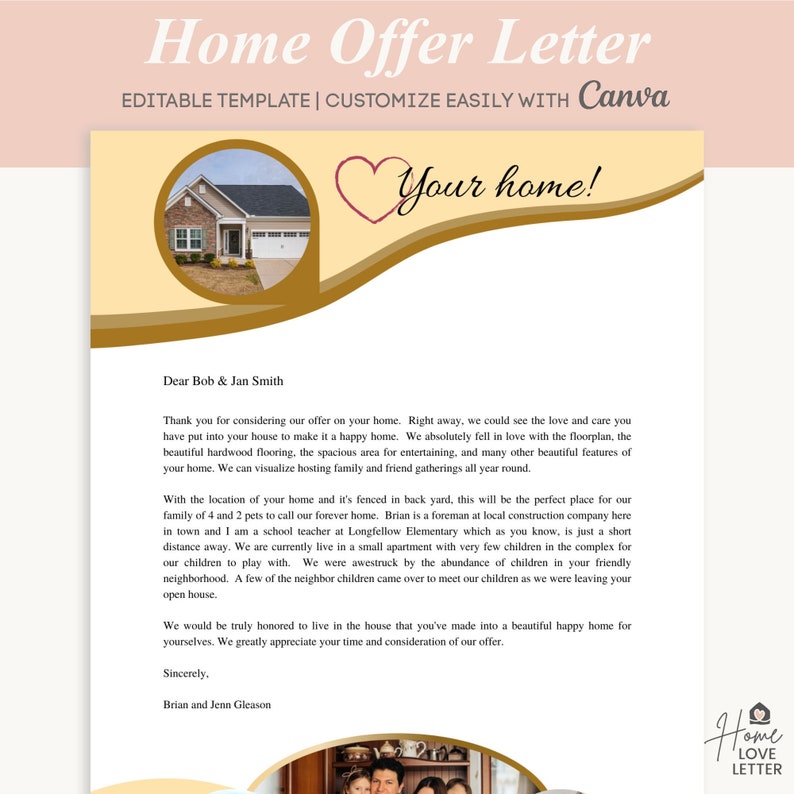 Home Offer Love Letter Letter to Seller Home Buyer Letter Etsy