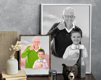 Free Preview - Add Deceased Loved One to Photo - Family Portrait From Different Photos - Combine Photos , Gift for Dad - Add Someone - Edit