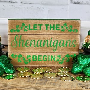 Saint Patrick's Day Tiered Tray, St. Patty's Tiered Tray, St Patrick's Sign, Tiered Tray Sign, Shenanigans Begin Sign, St Pattys Decor
